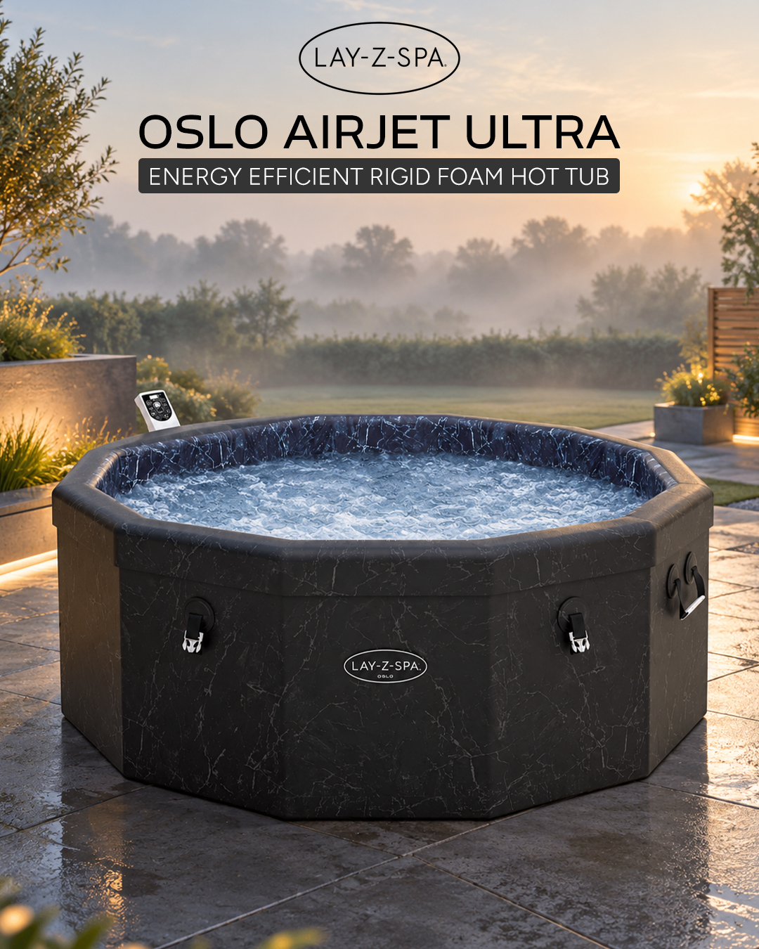 Lay Z Spa Oslo AirJet Ultra Energy Efficient Rigid Foam Hot Tub