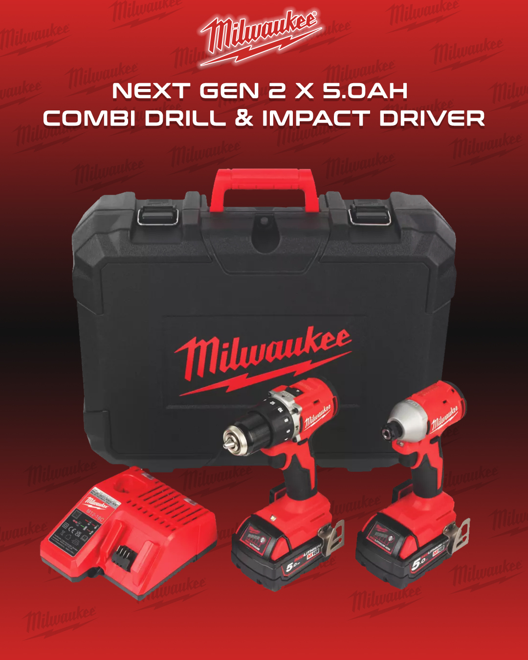 Milwaukee Next Generation 18V 2 x 5.0Ah Cordless Twin Pack