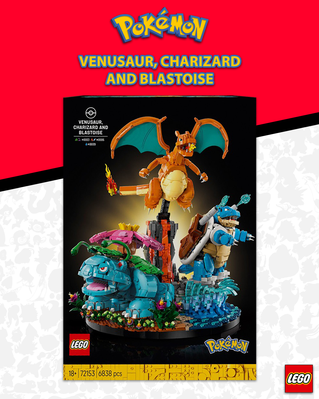 NEW LEGO Pokemon Venusaur, Charizard & Blastoise
