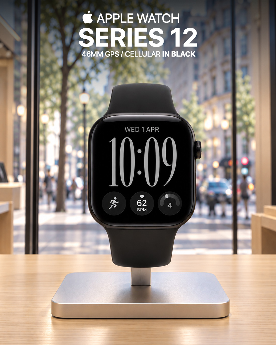 New Apple Watch Series 12 GPS & Cellular 46mm in Black