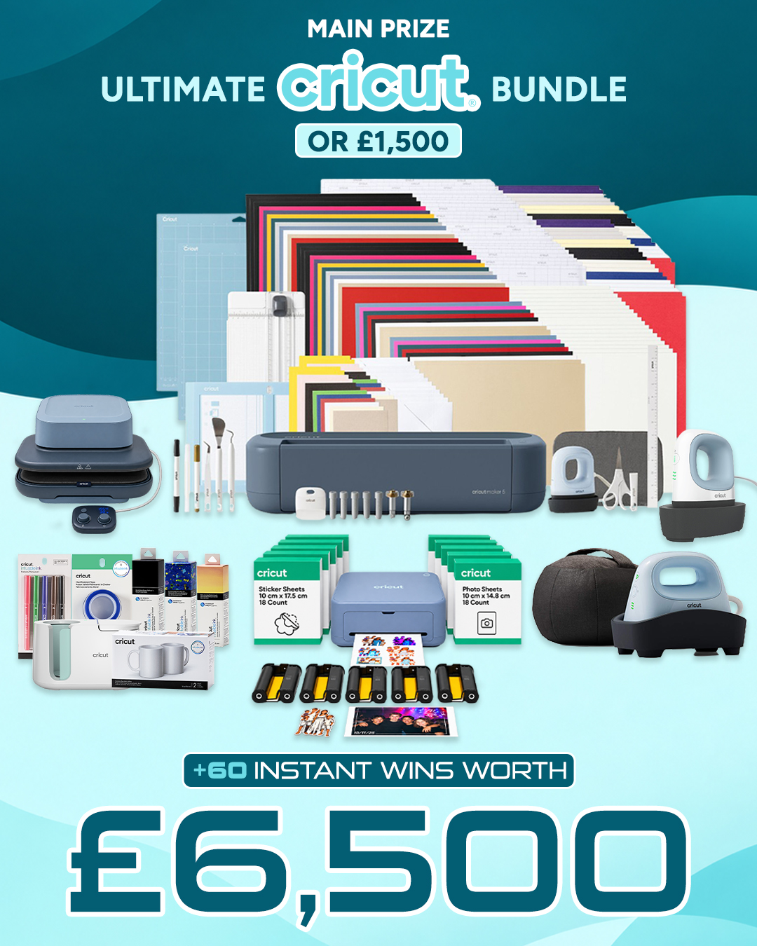 Ultimate Cricut Bundle (or £1,500) with £6,500 of Instant Wins